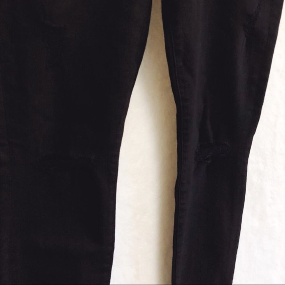 7 For All Mankind Black Distressed Gwen Skinny Ankle Jeans - Picture 8 of 8